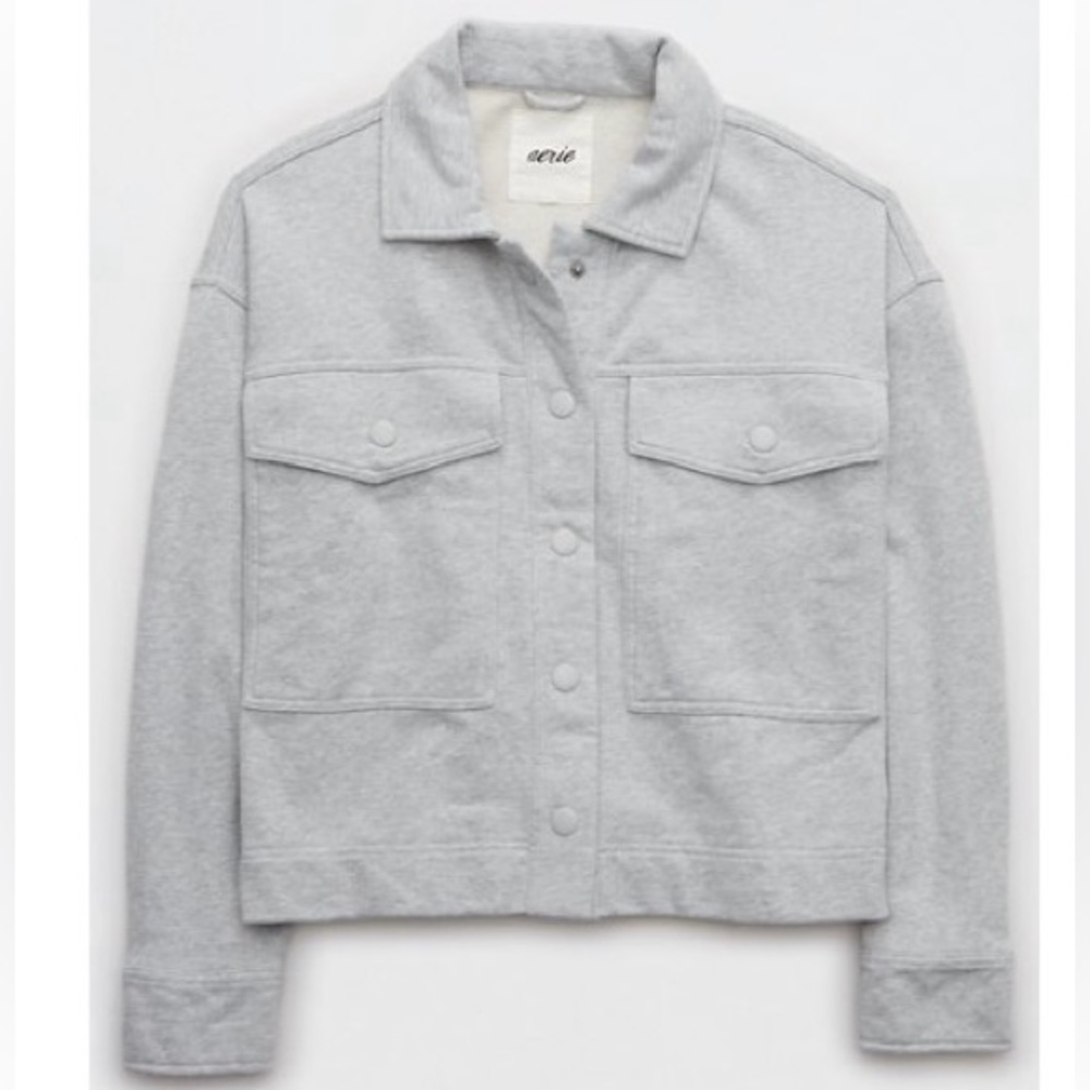 Aerie NWT Fleece Cropped Shacket